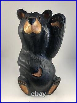 13 Big Sky Bear Hand Carved Solid Wood Sculpture Waving Jeff Flemming Carvers