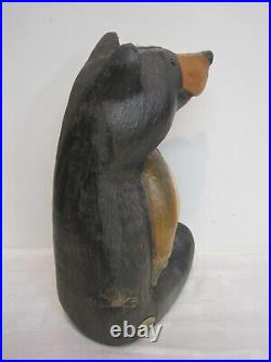 15 BSC Big Sky Carvers Jeff Fleming Hand Carved Solid Wood BEAR withSalmon Fish