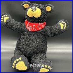 15 BearFoots Poseable Bear Plush Black red bandana Big Sky Carvers