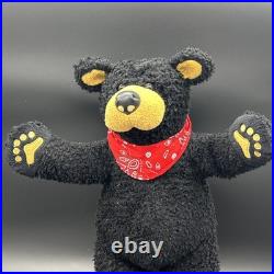 15 BearFoots Poseable Bear Plush Black red bandana Big Sky Carvers