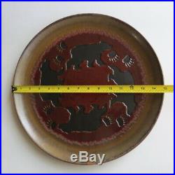 15 Big Sky Carvers Bear Stoneware Embossed Plate Platter Dish Glazed Finish