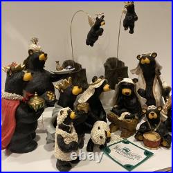 17piece Big Sky Carvers Beartivity Bearfoots Nativity Jeff Fleming Folk Art Xmas