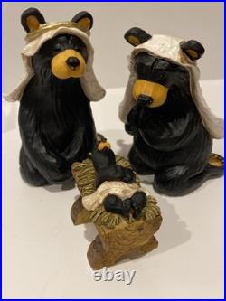 17piece Big Sky Carvers Beartivity Bearfoots Nativity Jeff Fleming Folk Art Xmas