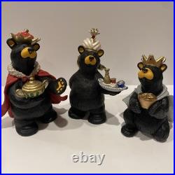 17piece Big Sky Carvers Beartivity Bearfoots Nativity Jeff Fleming Folk Art Xmas