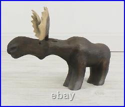 18 Jeff Fleming Big Sky Carvers Morton Moose carved wood figure Retired /c