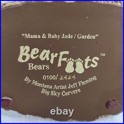 1990s Big Sky Carvers Jeff Fleming Bearfoots Bears 6x4 Mama & Baby Jade Ltd. Ed