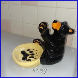 2012 Adorable Bearfoots Bears by Jeff Flemings Spoon Holder 5.6 tall x 4.7x7.1