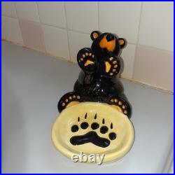 2012 Adorable Bearfoots Bears by Jeff Flemings Spoon Holder 5.6 tall x 4.7x7.1