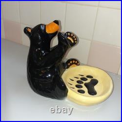 2012 Adorable Bearfoots Bears by Jeff Flemings Spoon Holder 5.6 tall x 4.7x7.1