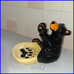 2012 Adorable Bearfoots Bears by Jeff Flemings Spoon Holder 5.6 tall x 4.7x7.1