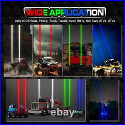 2X Whipless LASER RGBW Whip Lights Round Sky Tracer Overlanding Remote UTV BOAT