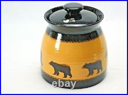 (2) Big Sky Carvers BRUSHWERKS BEAR Rare Large Canisters Excellent Condition