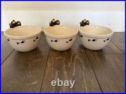 3 Big Sky Carvers Bearfoots Ceramic Cereal Bowls 3D Black Bear by Jeff Fleming