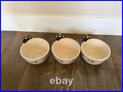 3 Big Sky Carvers Bearfoots Ceramic Cereal Bowls 3D Black Bear by Jeff Fleming
