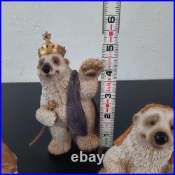 3 pc Polar Bear Nativity Pieces- Wise Men, Shephards, Sheep, Big Sky Carvers EUC