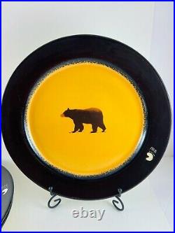 4 Big Sky Carvers Brushwerks Dinner Plate Black Bear 10 5/8 Lodge-Cabin Decor
