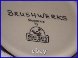 4 Brushwerks Big Sky Carvers Bear Salad / Dessert Plates 8.5 in good condition