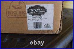 4 NEW Big Sky Carvers Dinnerware BRUSHWORKS Black BEAR Salad Plates Dinnerware