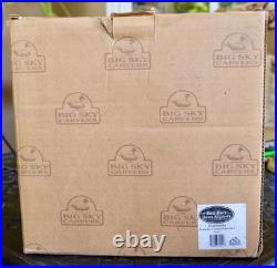 (4) NEW Big Sky Carvers SALAD PLATES Dinnerware BRUSHWORKS Black BEAR NEVER USED