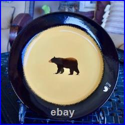 4 NEW Big sky Carvers BRUSHWERKS dinnerware Dinner Plates BEAR