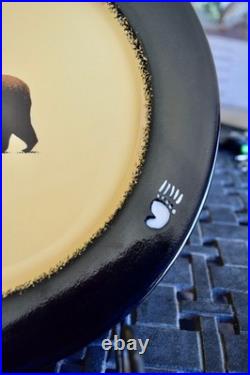 4 NEW Big sky Carvers BRUSHWERKS dinnerware Dinner Plates BEAR