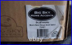 4 New Big Sky Carvers Soup Bowls Black Bear Brushwerks