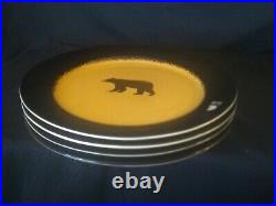 (4)RareBig Sky Carvers Brushwerks Bear Dinner Plates NWT NEVER USED