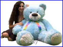 5 Foot American Made Sky Blue Color Giant Teddy Bear 62 Inches Soft Made in USA