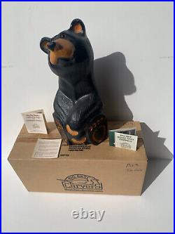 ADORABLE BIG SKY CARVERS JEFFREY HAND CARVED JEFF FLEMING BEAR STATUE With BOX