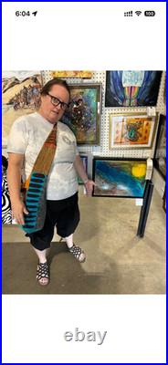 Abstract Face with Feathers Line Drawing Ink on Paper 14x11 Original