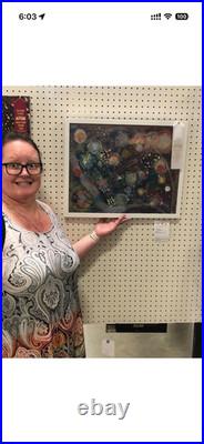 Abstract Face with Feathers Line Drawing Ink on Paper 14x11 Original