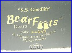 BEARFOOTS BEARS S. S. GOODLIFE 8 FISHING BEARS IN BOAT With TROUT BIG SKY CARVERS