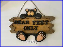 BEARFOOTS Jeff Fleming Big Sky Carvers Bear Feet Only Sign over 14 wide