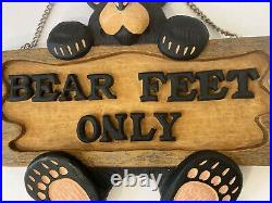 BEARFOOTS Jeff Fleming Big Sky Carvers Bear Feet Only Sign over 14 wide