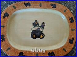 BEARFOOTS Large Platter Big Sky Carvers Bear Trout DISCONTINUED