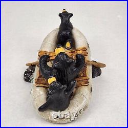 BEARFOOTS River Rafters by Jeff Fleming Bear Sculpture Figurine 8x6x4.5 inches