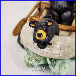 BEARFOOTS River Rafters by Jeff Fleming Bear Sculpture Figurine 8x6x4.5 inches