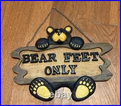 BEAR FEET ONLY Sign By Artist Jeff FlemingBig Sky Carvers, Hard To Find
