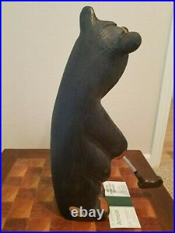 BIG SKY BEARS Carved Wood Golf Sculpture by Jeff Fleming Montana