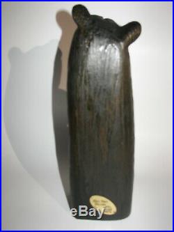 BIG SKY BEARS Carver Jeff Fleming Hand-Carved Black Bear Hugging Fish Sculpture
