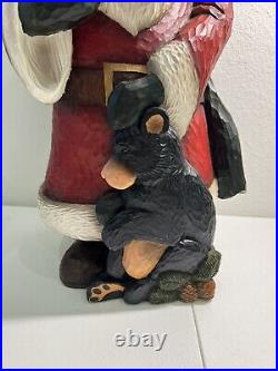 BIG SKY CARVERS 22 H WOODLAND SANTA Folk Art Christmas LARGE Bear Bird Squirrel