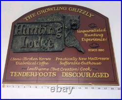 BIG SKY CARVERS 3D Wood / Metal Hunting Lodge Sign Montana Grizzly Bear 16x19