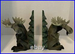BIG SKY CARVERS BEARFOOTS MOOSES bookend set Simon and Schuster Rare Vintage