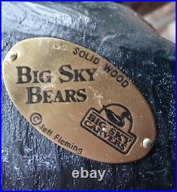 BIG SKY CARVERS Solid Wood BLACK BEAR TOLIET PAPER HOLDER Jeff Fleming 32 TALL