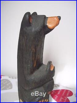 BIG SKY CARVER JEFF FLEMING Hand-Carved Black Bear Sculpture 11 Tall Rare