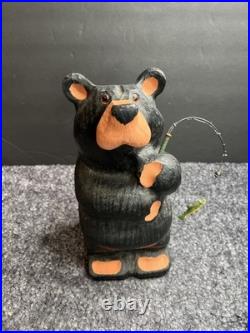 BIG SKY Carvers Jeff Fleming 13 Black Bear with Fishing Pole GUC