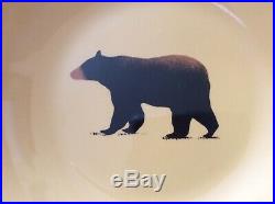 BRUSHWERKS MOOSE-BEAR by BIG SKY CARVERS SET OF 6 DEEP 9 1/4 SOUP BOWLS