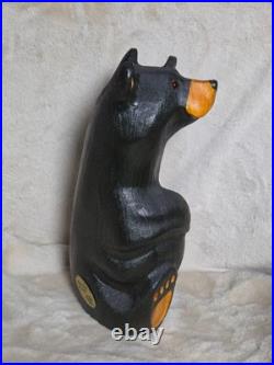 BSC Big Sky Carvers Jeff Fleming Solid Wood 13 Waving Bear Paw Up Sculpture VTG