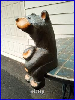 BSC Big Sky Carvers carved wood bear statue step sitter 15 tall Bearfoots