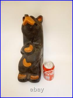 BSC Big Sky Carvers carved wood bear statue step sitter 15 tall Bearfoots